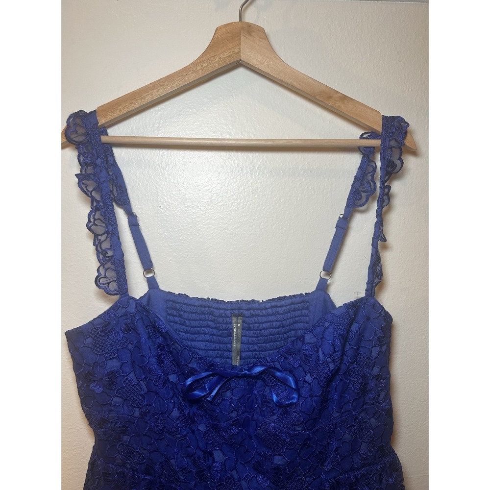 NWT Anthropologie NWT Ruffle-Strap Corset Sweetheart Lace Mini Dress Size XL - Picture 4 of 11